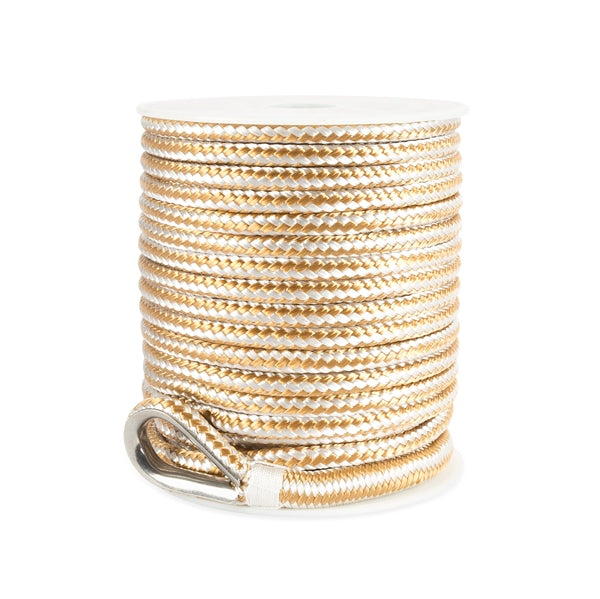 ANCHOR LINE 3/8"X100 DOUB BRAID GOL/WH