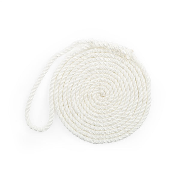 DOCK LINE 3/8"X15 3 STRAND TWIST NYL WH