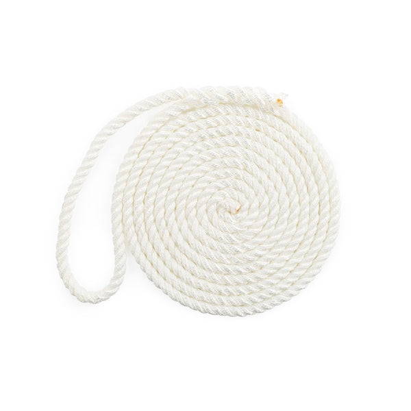 DOCK LINE 1/2"X15 3 STRAND TWIST NYL WH