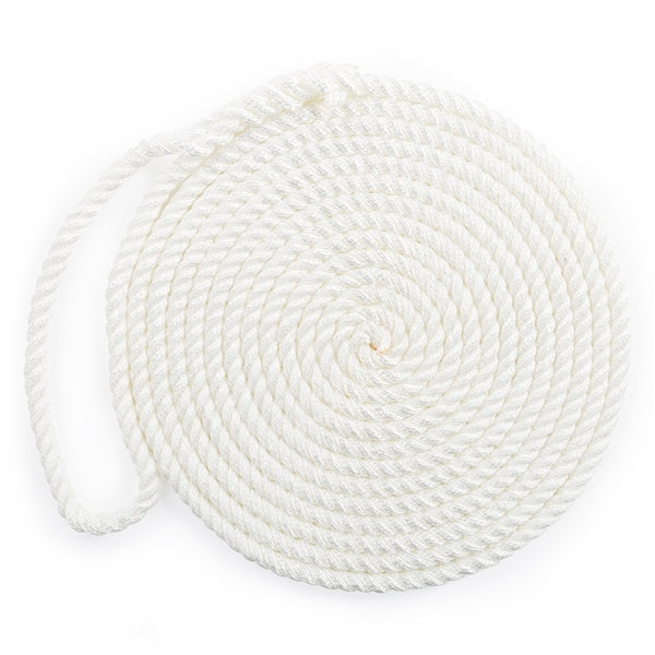 DOCK LINE 3/8"X25 3 STRAND TWIST NYL WH
