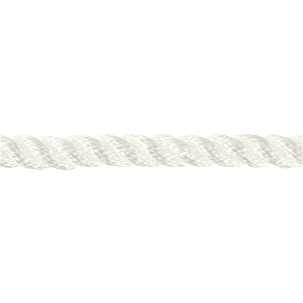 DOCK LINE 3/8"X25 3 STRAND TWIST NYL WH
