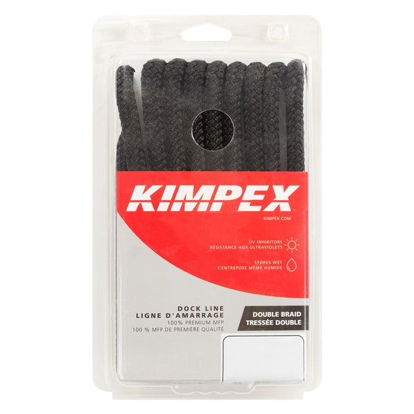 DOCK LINE 3/8"X15 BRAID MFP BK