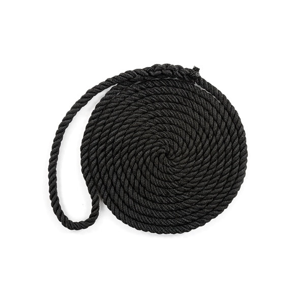 DOCK LINE 3/8"X20 3 STRAND TWIST NYL BK