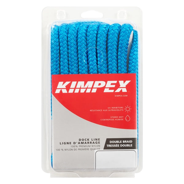 DOCK LINE 1/2"X15 DOUB BRAID NYL BL