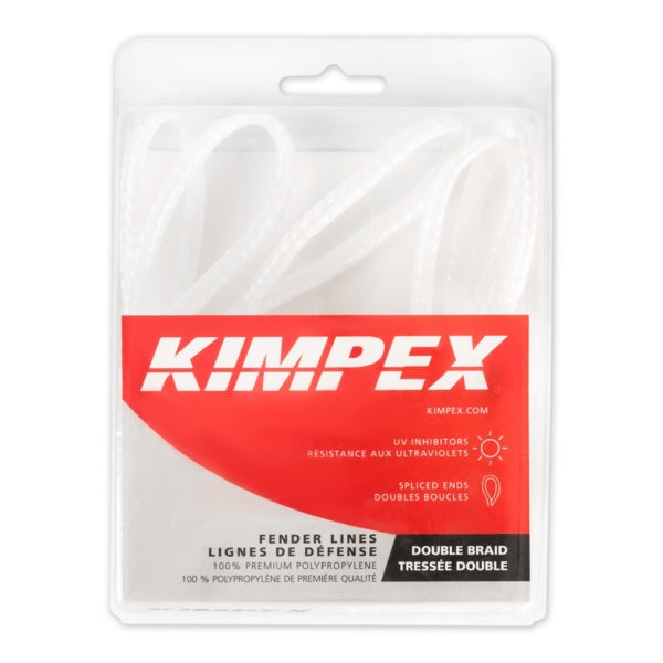 FENDER ROPE 1/4"X18" QTY3 WH