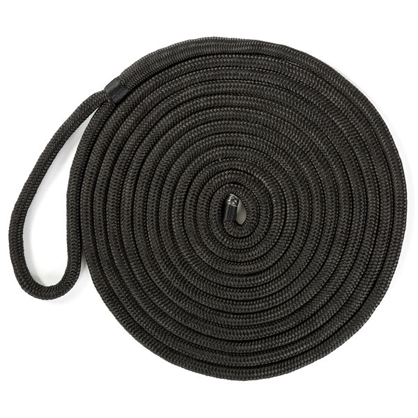 DOCK LINE 1/2"X50 DOUB BRAID NYL BK