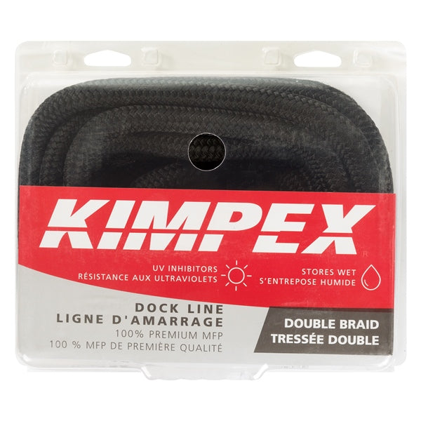 DOCK LINE 1/2"X50 DOUB BRAID NYL BK