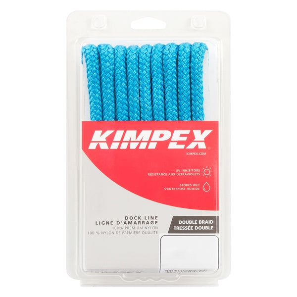 DOCK LINE 3/8"X10 DOUB BRAID NYL BLUE
