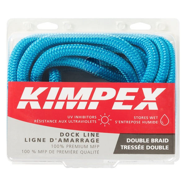 DOCK LINE 5/8"X30 DOUB BRAID NYL BLUE