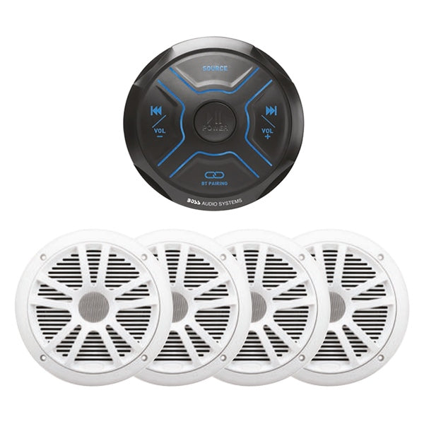 GAUGE MARINE BK W/SPEAKERS 6.5" QTY4 WH
