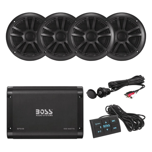 SPEAKER/AMPLIFIER KIT 6.5"QTY4 BOSSAUDIO