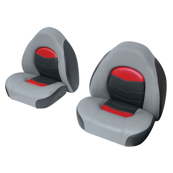 SEAT BASS BUCKET GY/RD QTY 2