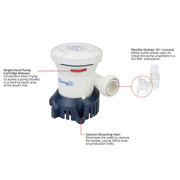 BILGE PUMP TSUNAMI MK2 T800 12V ATTWOOD