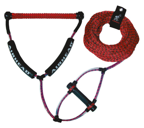 WAKEBOARD ROPE, PHAT GRIP HANDLE, RED