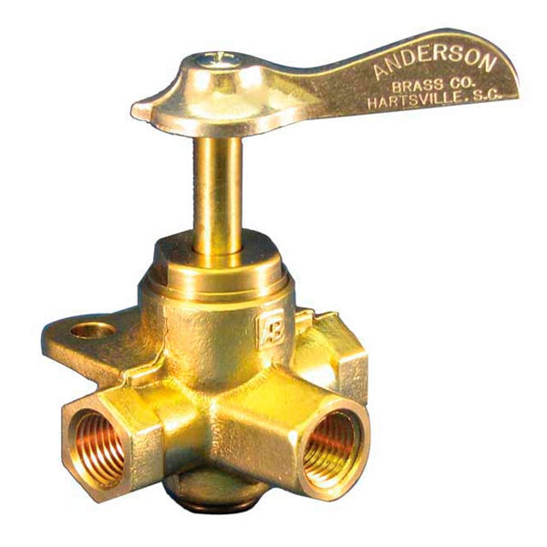 THREE WAY VALVE BRASS 3/8" MOELLER