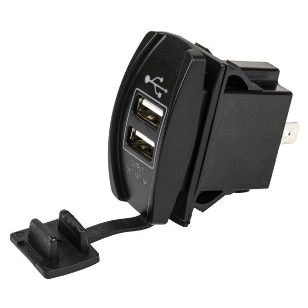 SOCKET POWER USB DOUB/ROCKER SWITCH