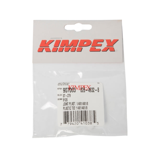 PLASTIC TEE 1/4"X1/4"X1/8" DAPCO