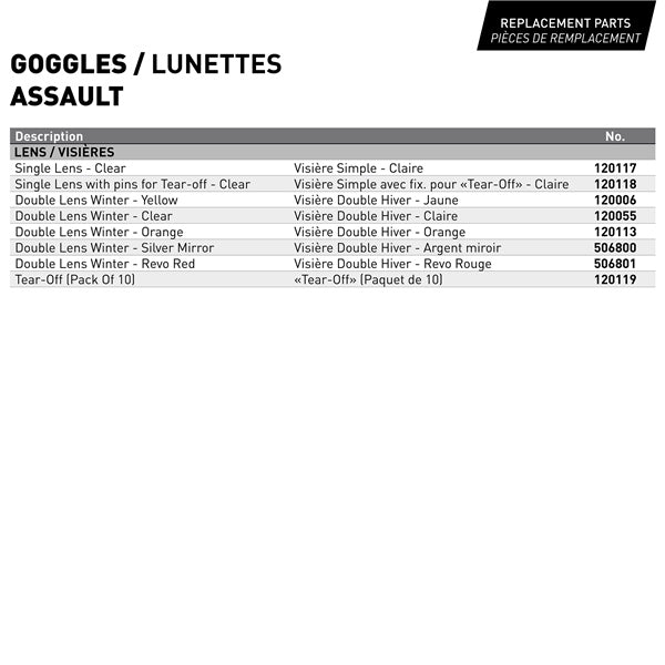 GOGGLE SUM ASSAULT BK MAT LS/CLR CKX
