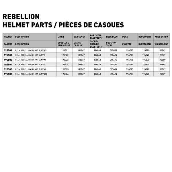 HELM REBELLION BK MAT SUNV M LS2