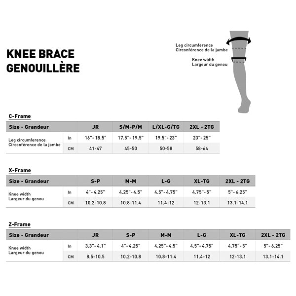 KNEE BRACE Z-FRAME BK XL QTY2 LEATT